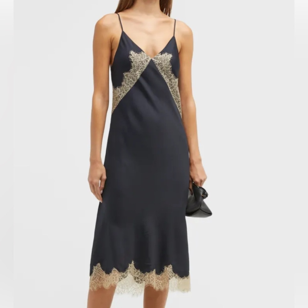 Rag & Bone Black Logan Lace Slip Dress/  Size 0 / NWT